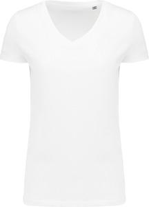 Kariban K3003 - Damen-T-Shirt Supima® mit V-Ausschnitt und kurzen Ärmeln Weiß