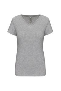 Kariban K3015 - Kurzarm-Damen-T-Shirt mit V-Ausschnitt Light Grey Heather