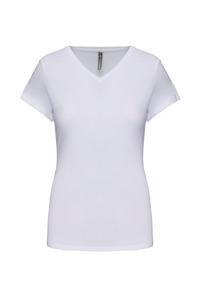 Kariban K3015 - Kurzarm-Damen-T-Shirt mit V-Ausschnitt Weiß