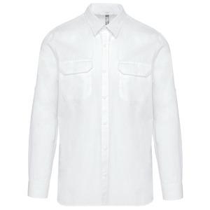 Kariban K590 - Langarm-Safarihemd Weiß