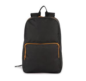 Kimood KI0181 - Rucksack mit kontrastfarbenem Reißverschluss Black / Orange