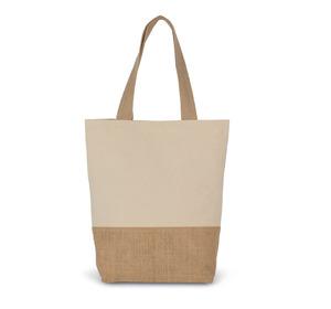 Kimood KI0298 - Shoppingtasche aus Baumwolle verklebten Jutefäden Natural
