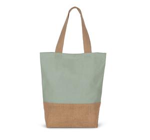 Kimood KI0298 - Shoppingtasche aus Baumwolle verklebten Jutefäden Sage / Natural