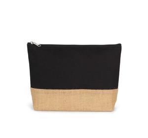 Kimood KI0276 - Baumwolltuch-Jute-Täschchen Black/ Natural