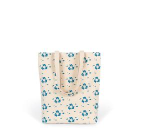 Kimood KI7202 - Shoppingtasche mit Muster Natural / Sea Blue