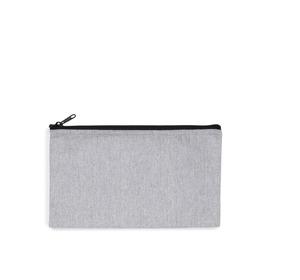 Kimood KI5701 - Recycelte kleine Tasche mit Reißverschluss Pebble Grey / Black Night