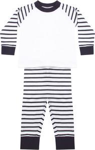 Larkwood LW072 - Streifen-Pyjama Navy / Weiß