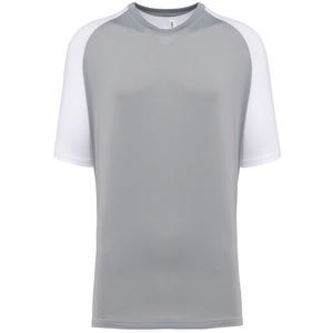 PROACT PA4030 - Zweifarbiges Padel Herren-T-Shirt mit Raglanärmeln White / Fine Grey
