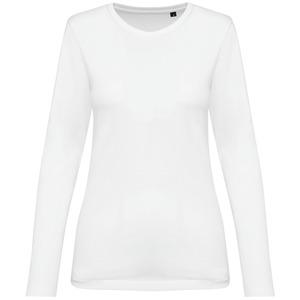 Kariban Premium PK303 - Supima® Damen-T-Shirt mit Rundhalsausschnitt und langen Ärmeln Weiß