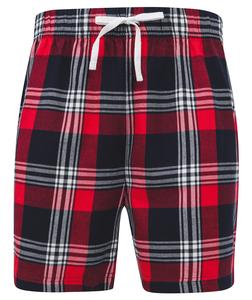 Skinnifit SFM082 - Shorts mit Tartanmuster Red / Navy Check