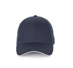 K-up KP191 - 6-Panel-Kappe mit Kontrast-Sandwichschirm Navy / Weiß