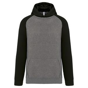 PROACT PA370 - Zweifarbiges Kapuzensweatshirt für Kinder Grey Heather/ Black