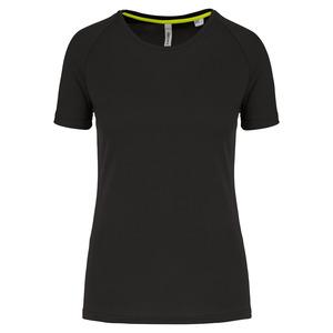 PROACT PA4013 - Damen-Sportshirt aus Recyclingmaterial mit Rundhalsausschnitt Schwarz