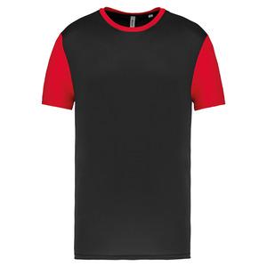 PROACT PA4023 - Zweifarbiges Kurzarmtrikot für Erwachsene Black / Sporty Red