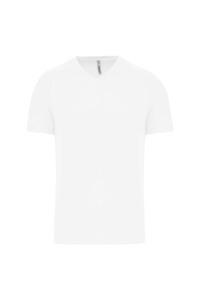 PROACT PA476 - Herren Kurzarm-Sportshirt mit V-Ausschnitt Weiß
