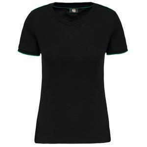 WK. Designed To Work WK3021 - Damen-T-Shirt DayToDay mit kurzen Ärmeln Black/ Kelly Green