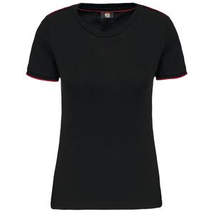 WK. Designed To Work WK3021 - Damen-T-Shirt DayToDay mit kurzen Ärmeln Schwarz / Rot