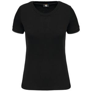 WK. Designed To Work WK3021 - Damen-T-Shirt DayToDay mit kurzen Ärmeln Black / Silver