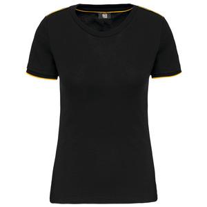 WK. Designed To Work WK3021 - Damen-T-Shirt DayToDay mit kurzen Ärmeln Black / Yellow