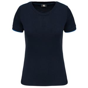WK. Designed To Work WK3021 - Damen-T-Shirt DayToDay mit kurzen Ärmeln Navy / Light Royal Blue