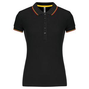 Kariban K251 - Damen Kurzarm Pique Poloshirt Black / Red / Yellow