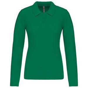 Kariban K257 - Damen Langarm-Polohemd. Baumwollpiqué Kelly Green