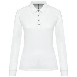 Kariban K265 - Langarm-Polohemd für Damen aus Jersey Weiß