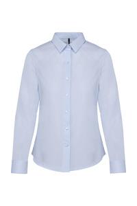 Kariban K510 - Langärmelige Popeline-Bluse Striped Pale Blue / White