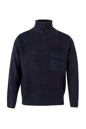 Velilla 101 - QUARTER ZIP KNITTED JUMPER