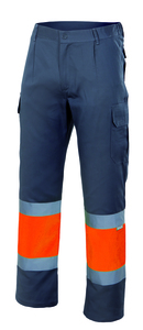 Velilla 156 - HV TWO-TONE LINED TROUSERS GREY/HI-VIS ORANGE